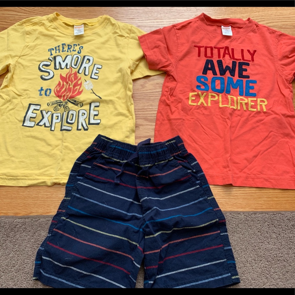 Boys Gymboree matching set shirts & shorts size 5